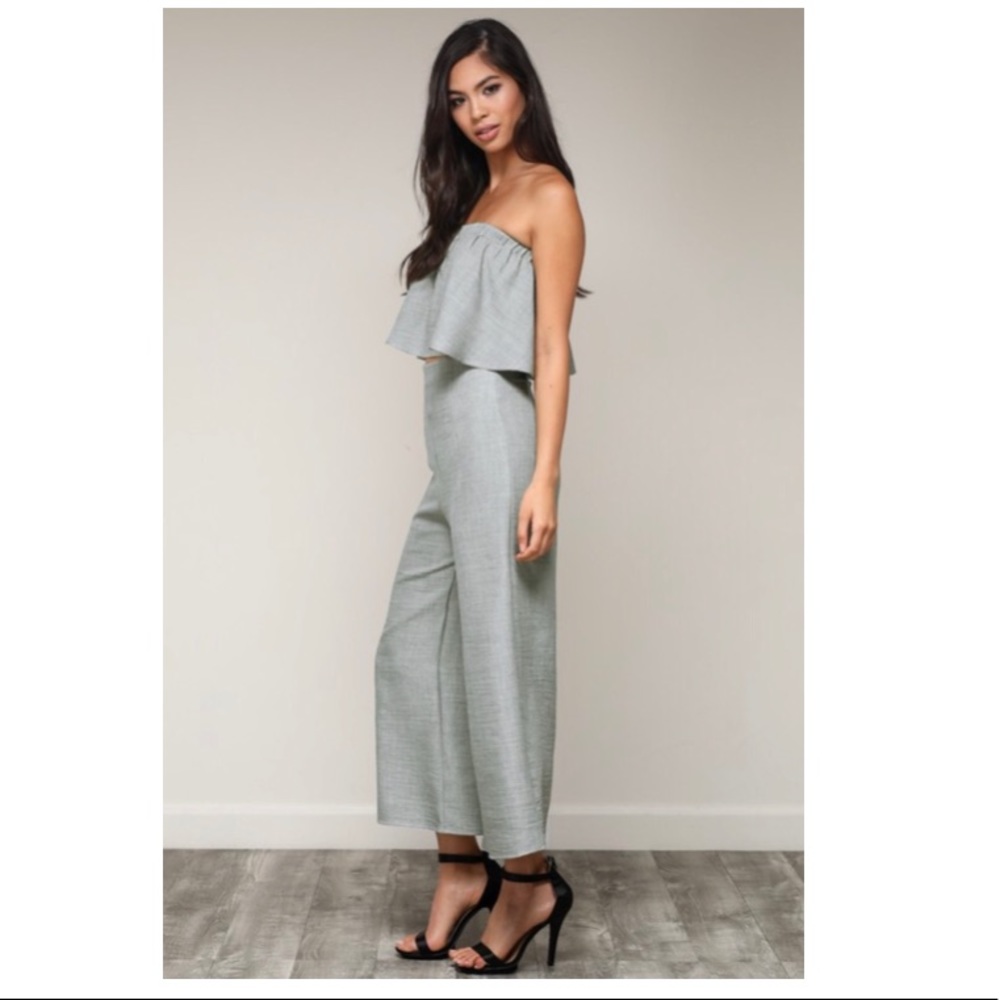 MayMay’s Two Piece Sage Crop Top & Culottes  Set - Picture 4 of 8